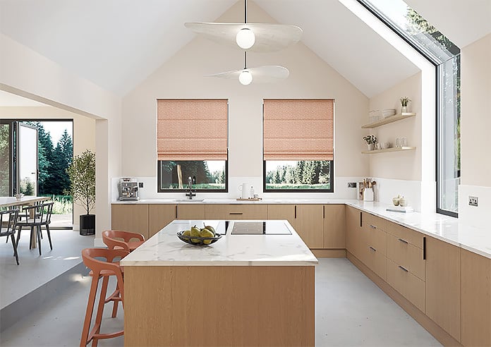 Rolling Hills Velvet, Apricot - Motorised Roman Blind - Image 8
